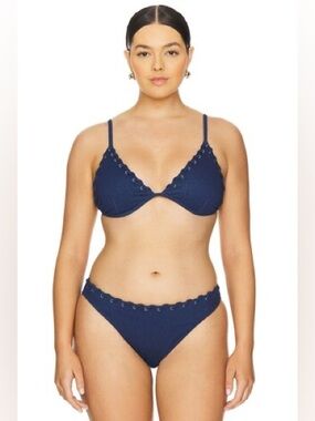 NWT Good American Triangle Bikini Top and Bottom Set in Swim Denim Size 3X